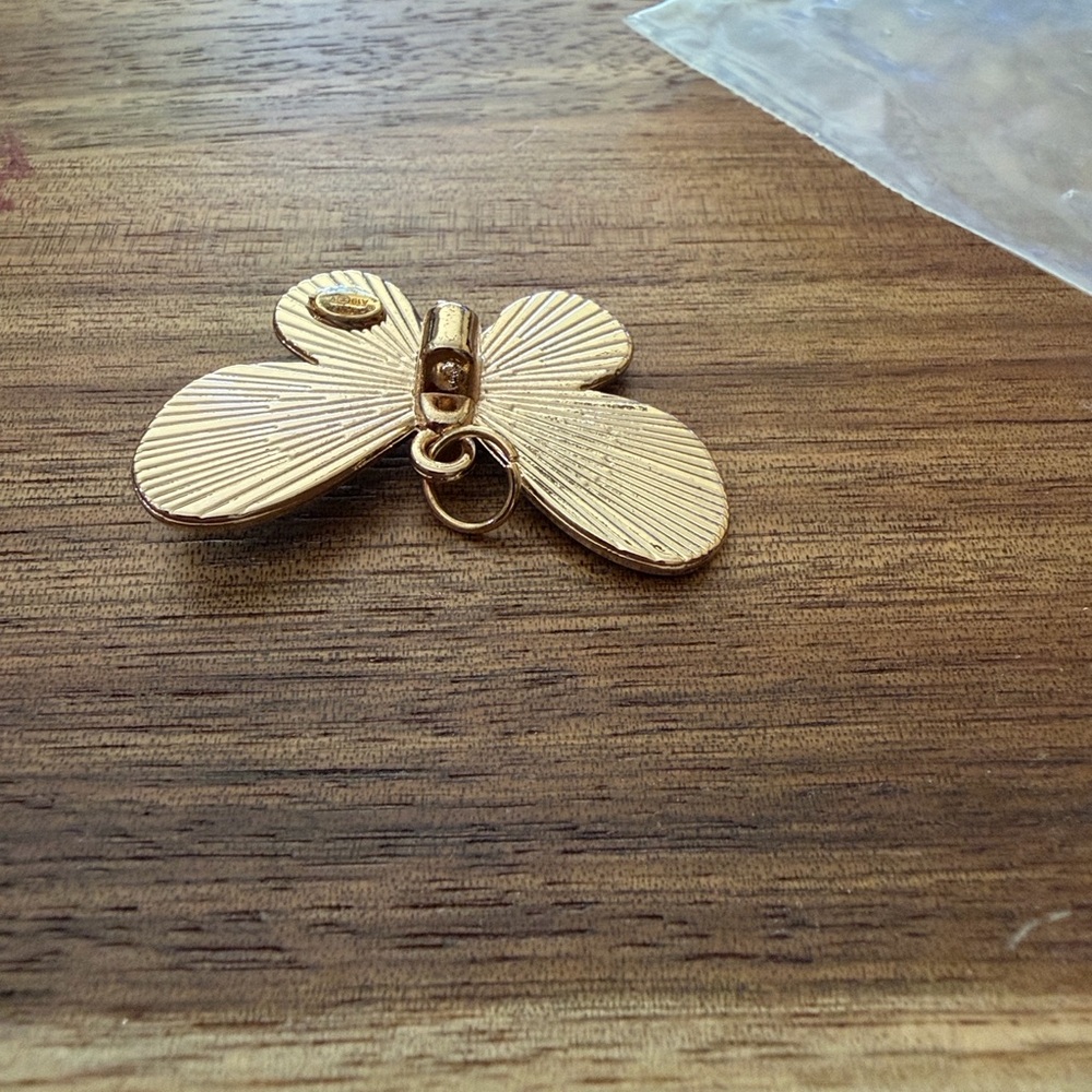 CHANEL Gold and Light Blue Butterfly Zipper Pull - Picture 9 of 9